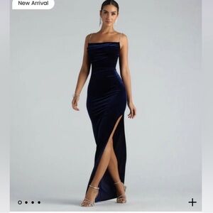 Windsor Navy Velvet Dress